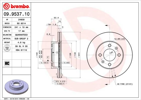 AP 24909 - Тормозной диск autosila-amz.com