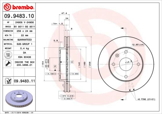 AP 24906 - Тормозной диск autosila-amz.com