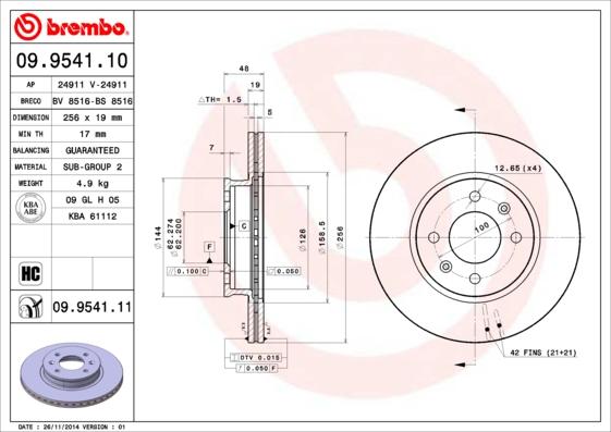 AP 24911 - Тормозной диск autosila-amz.com