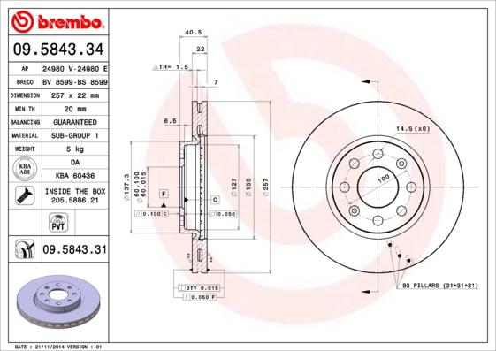 AP 24980 V - Тормозной диск autosila-amz.com