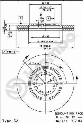 AP 24419 - Тормозной диск autosila-amz.com