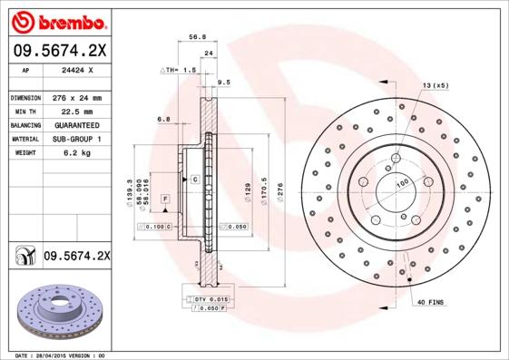 AP 24424 X - Тормозной диск autosila-amz.com