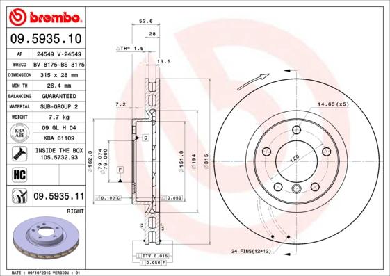 AP 24549 - Тормозной диск autosila-amz.com