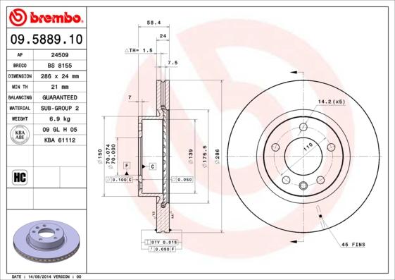 AP 24509 - Тормозной диск autosila-amz.com