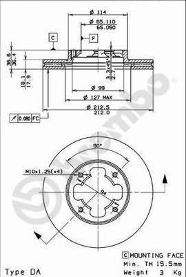 AP 24539 - Тормозной диск autosila-amz.com