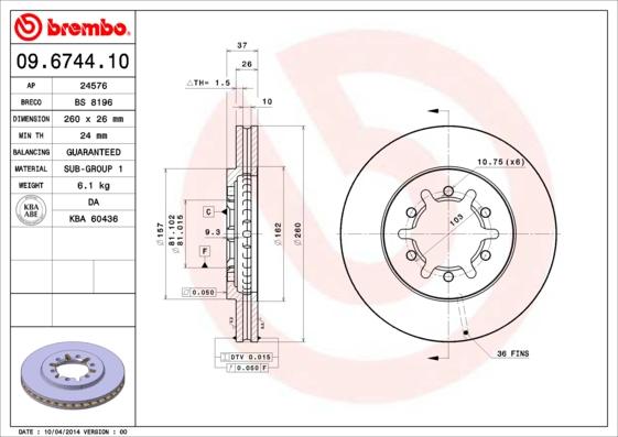 AP 24576 - Тормозной диск autosila-amz.com