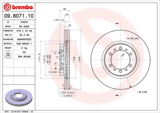 AP 24634 - Тормозной диск autosila-amz.com