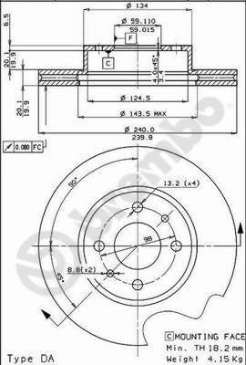 AP 24143 - Тормозной диск autosila-amz.com