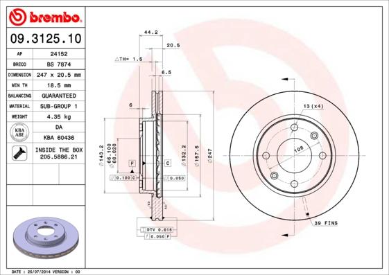 AP 24152 - Тормозной диск autosila-amz.com