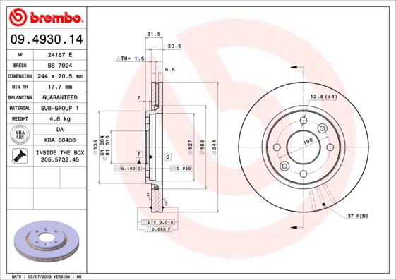 AP 24187 E - Тормозной диск autosila-amz.com