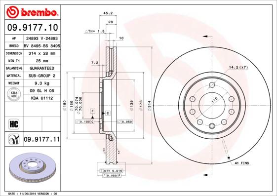AP 24893 - Тормозной диск autosila-amz.com