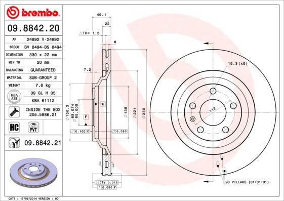 AP 24892 - Тормозной диск autosila-amz.com