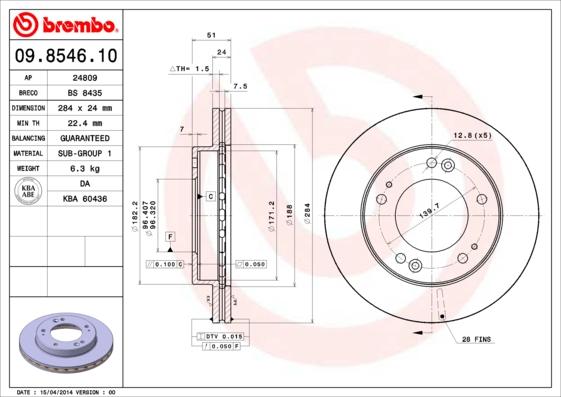 AP 24809 - Тормозной диск autosila-amz.com