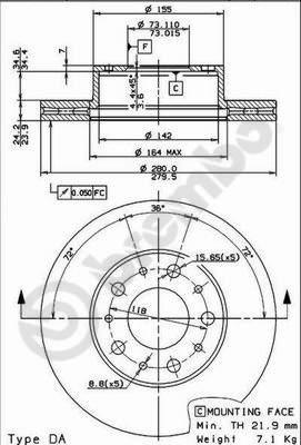 AP 24813 - Тормозной диск autosila-amz.com