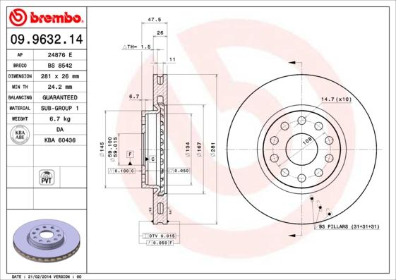 AP 24876 E - Тормозной диск autosila-amz.com