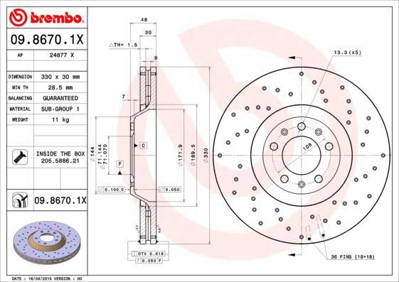 AP 24877 X - Тормозной диск autosila-amz.com