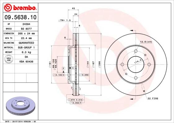 AP 24394 - Тормозной диск autosila-amz.com