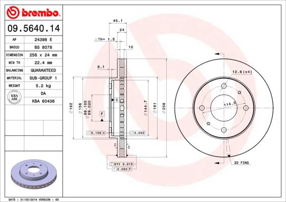 AP 24398 E - Тормозной диск autosila-amz.com