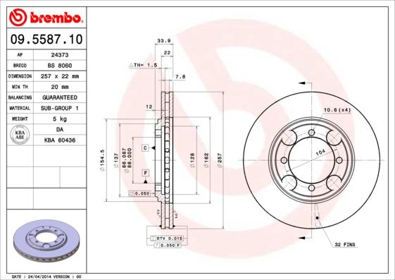 AP 24373 - Тормозной диск autosila-amz.com