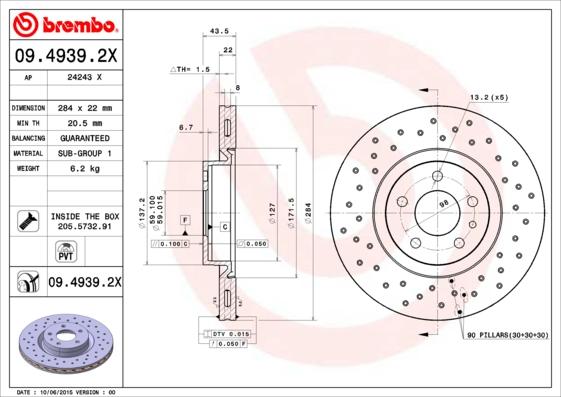 AP 24243 X - Тормозной диск autosila-amz.com