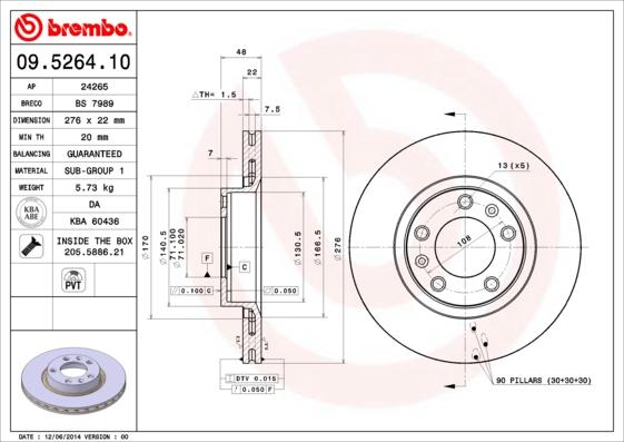 AP 24265 - Тормозной диск autosila-amz.com