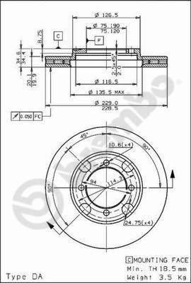 AP 24261 - Тормозной диск autosila-amz.com