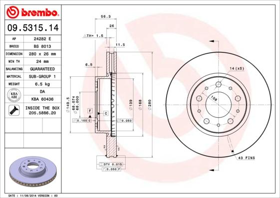 AP 24282 E - Тормозной диск autosila-amz.com