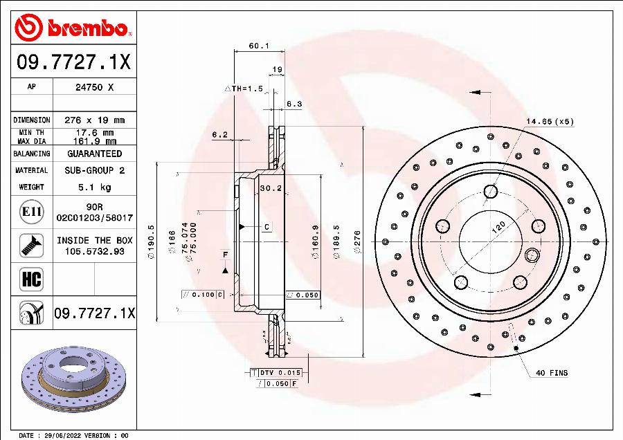 AP 24750 X - Тормозной диск autosila-amz.com