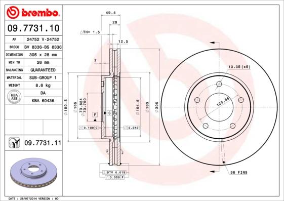 AP 24752 V - Тормозной диск autosila-amz.com