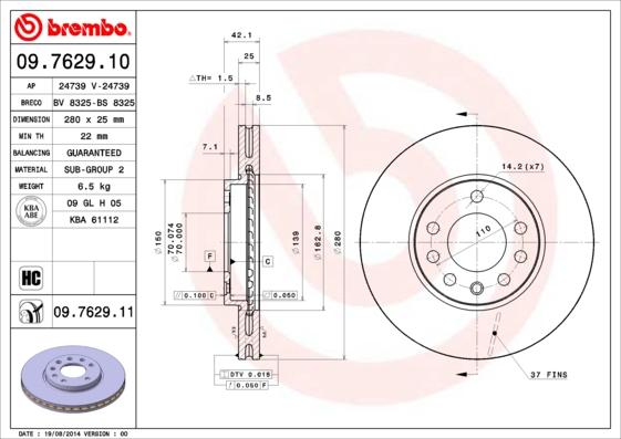 AP 24739 - Тормозной диск autosila-amz.com