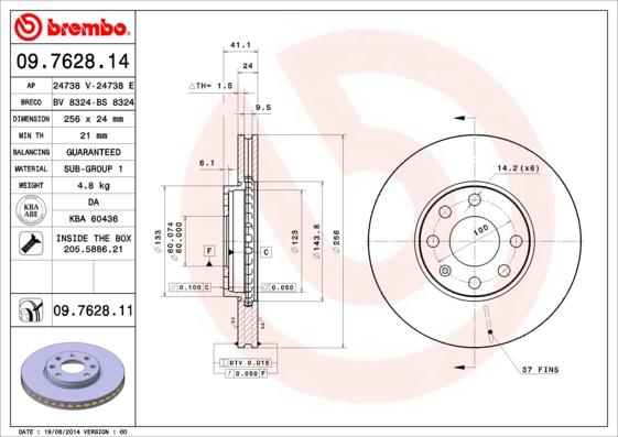 AP 24738 E - Тормозной диск autosila-amz.com