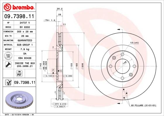 AP 24737 V - Тормозной диск autosila-amz.com