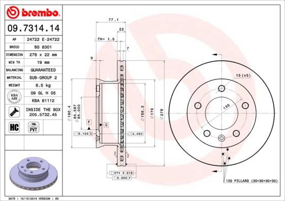 AP 24722 E - Тормозной диск autosila-amz.com