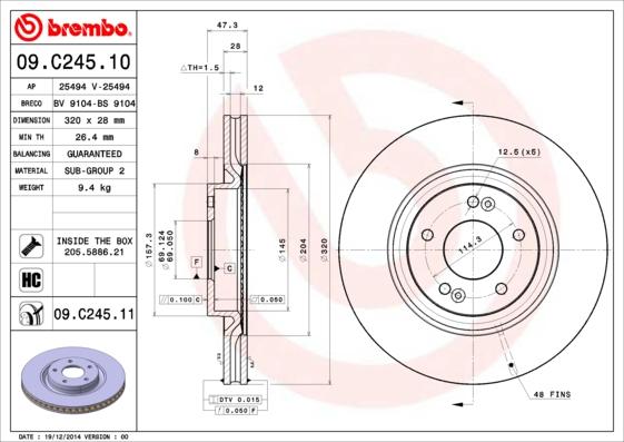 AP 25494 V - Тормозной диск autosila-amz.com