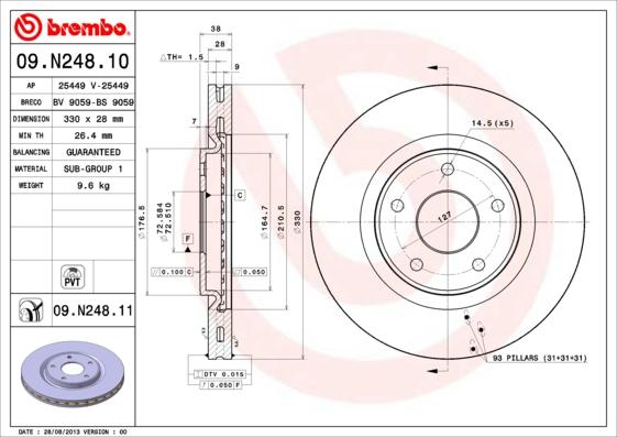 AP 25449 V - Тормозной диск autosila-amz.com