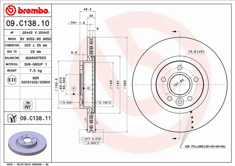 AP 25442 V - Тормозной диск autosila-amz.com