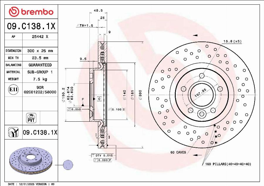 AP 25442 X - Тормозной диск autosila-amz.com