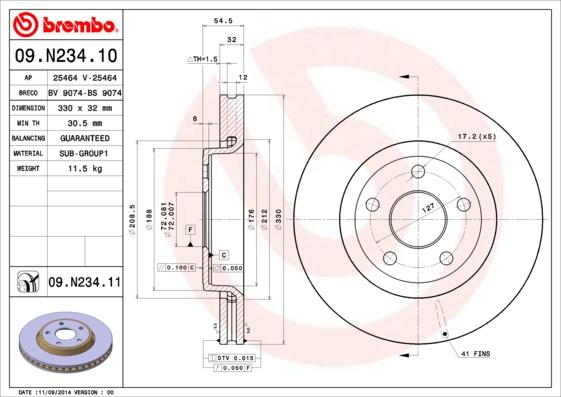 AP 25464 V - Тормозной диск autosila-amz.com