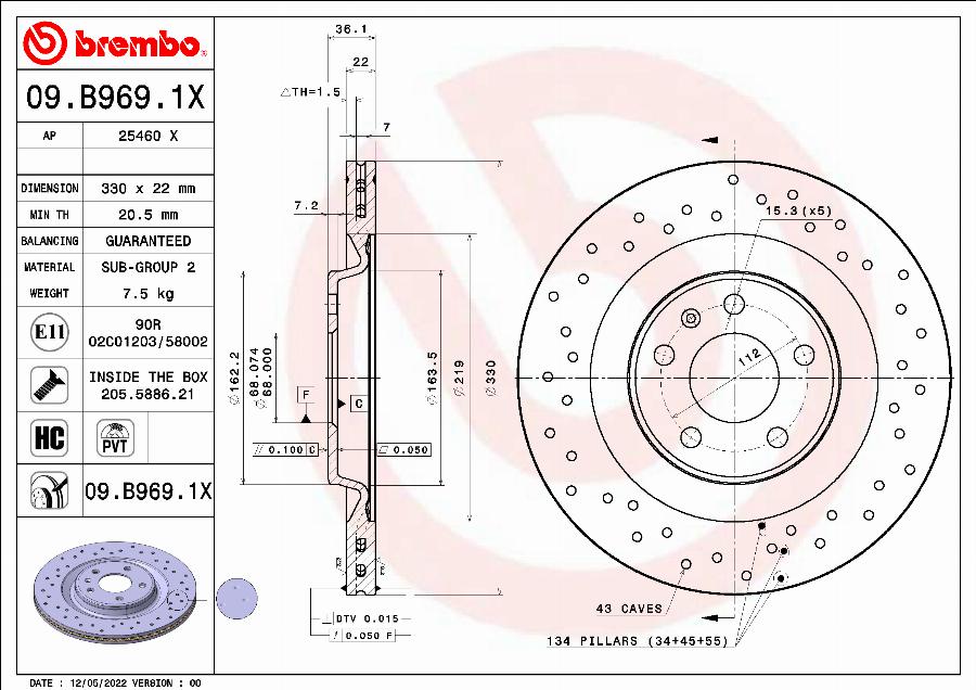 AP 25460 X - Тормозной диск autosila-amz.com