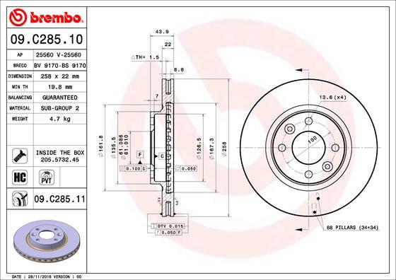 AP 25560 V - Тормозной диск autosila-amz.com