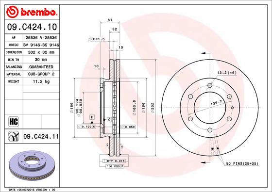 AP 25536 V - Тормозной диск autosila-amz.com