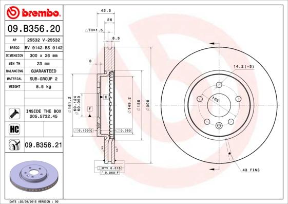 AP 25532 V - Тормозной диск autosila-amz.com