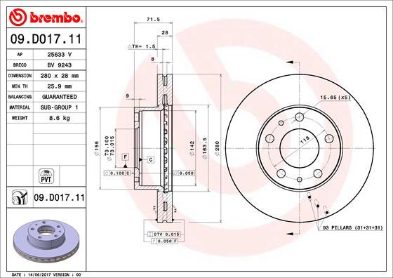 AP 25633 V - Тормозной диск autosila-amz.com