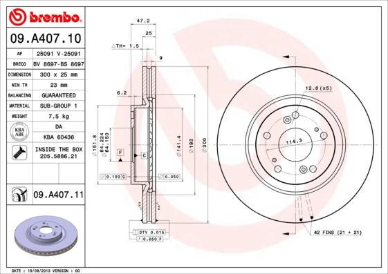 AP 25091 V - Тормозной диск autosila-amz.com