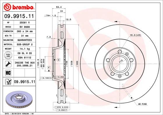 AP 25081 V - Тормозной диск autosila-amz.com