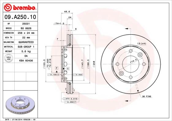 AP 25031 - Тормозной диск autosila-amz.com