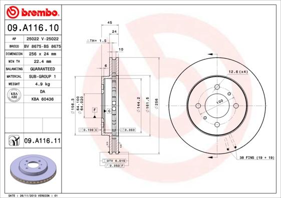 AP 25022 - Тормозной диск autosila-amz.com