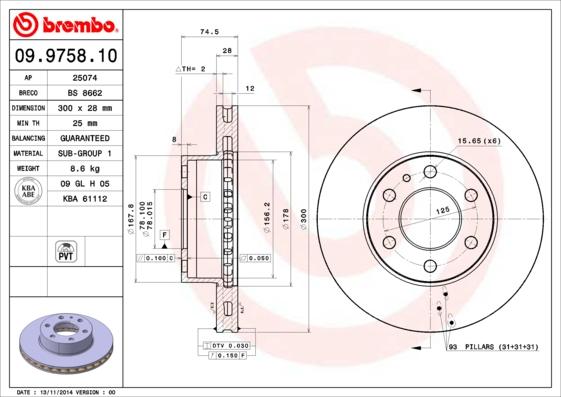 AP 25074 - Тормозной диск autosila-amz.com