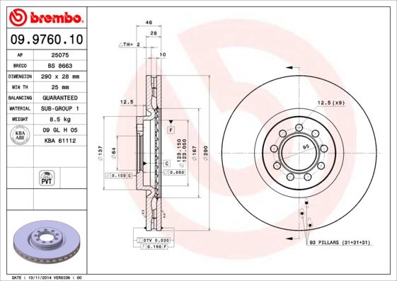 AP 25075 - Тормозной диск autosila-amz.com