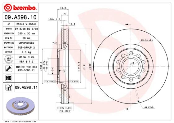 AP 25149 - Тормозной диск autosila-amz.com